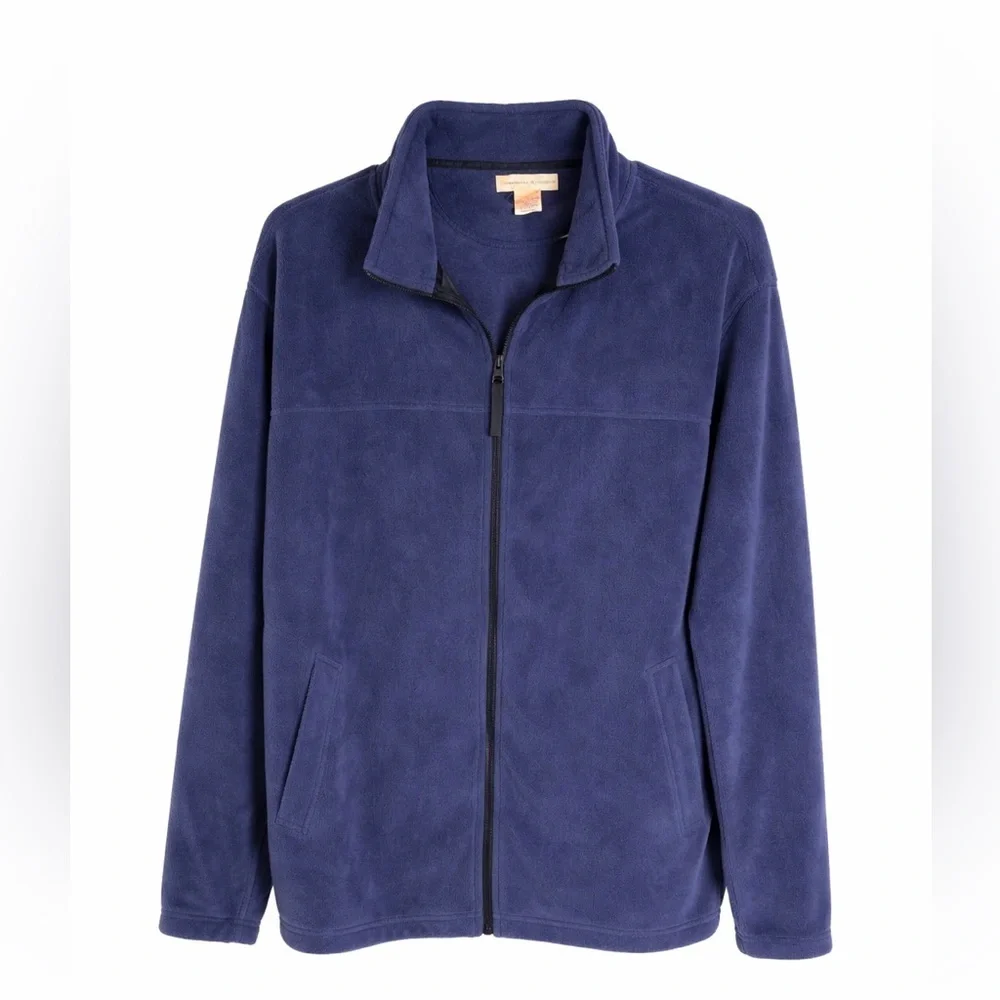Preswick & Moore Full Zip Fleece Jacket Deep Navy Men’s Cozy Layer Size Medium